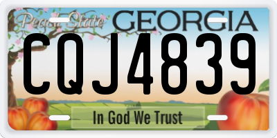 GA license plate CQJ4839