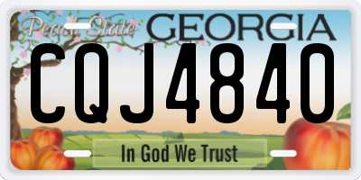 GA license plate CQJ4840