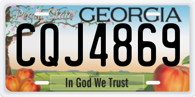 GA license plate CQJ4869