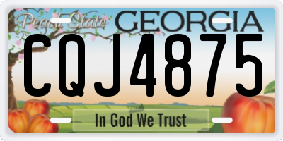 GA license plate CQJ4875