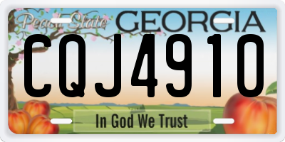 GA license plate CQJ4910