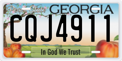 GA license plate CQJ4911