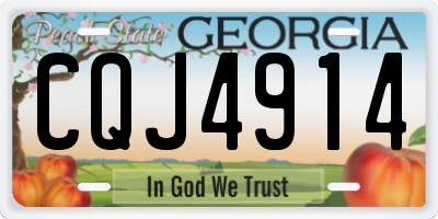 GA license plate CQJ4914