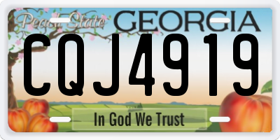 GA license plate CQJ4919