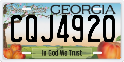 GA license plate CQJ4920