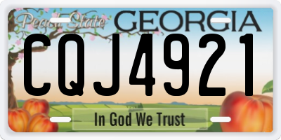 GA license plate CQJ4921