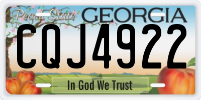 GA license plate CQJ4922