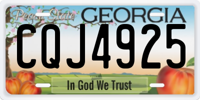 GA license plate CQJ4925