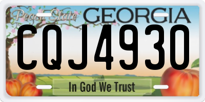 GA license plate CQJ4930