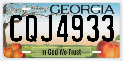 GA license plate CQJ4933