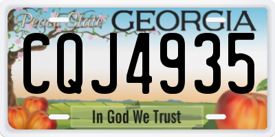 GA license plate CQJ4935