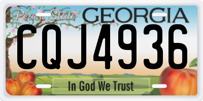 GA license plate CQJ4936