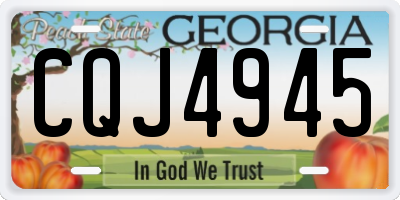GA license plate CQJ4945