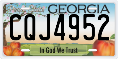 GA license plate CQJ4952