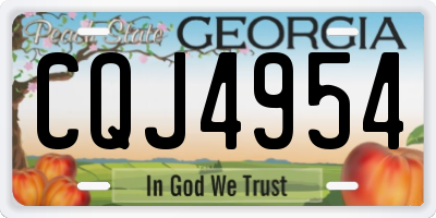GA license plate CQJ4954