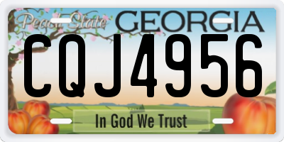 GA license plate CQJ4956