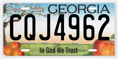GA license plate CQJ4962