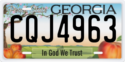 GA license plate CQJ4963