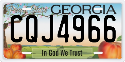 GA license plate CQJ4966
