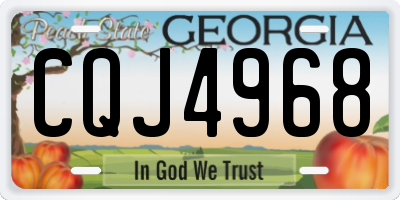 GA license plate CQJ4968