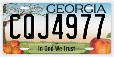 GA license plate CQJ4977