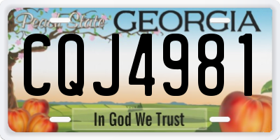 GA license plate CQJ4981