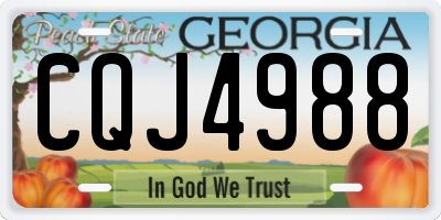 GA license plate CQJ4988