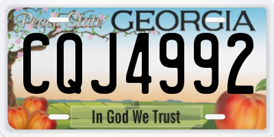 GA license plate CQJ4992