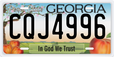 GA license plate CQJ4996
