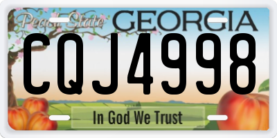 GA license plate CQJ4998