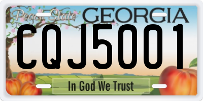GA license plate CQJ5001