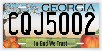 GA license plate CQJ5002