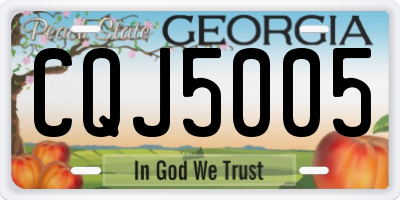 GA license plate CQJ5005