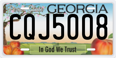 GA license plate CQJ5008