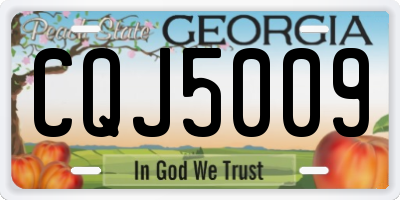 GA license plate CQJ5009