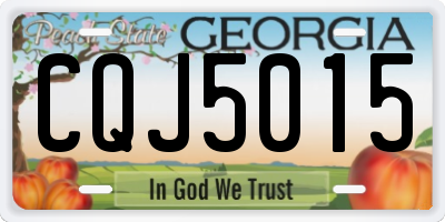 GA license plate CQJ5015