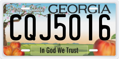 GA license plate CQJ5016