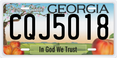 GA license plate CQJ5018