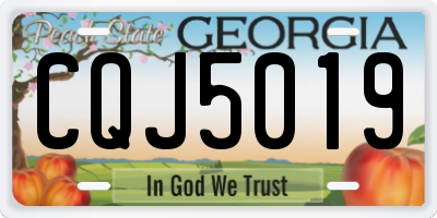 GA license plate CQJ5019