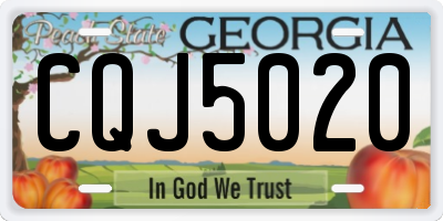 GA license plate CQJ5020