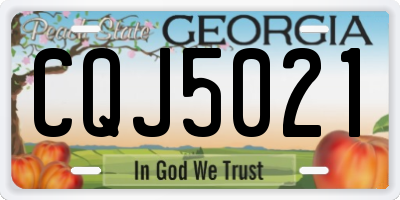 GA license plate CQJ5021