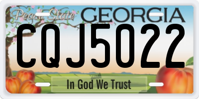 GA license plate CQJ5022