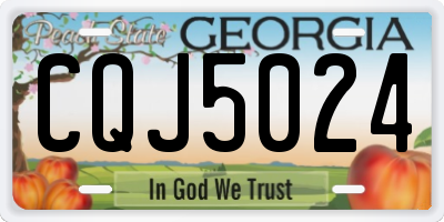 GA license plate CQJ5024