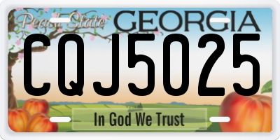 GA license plate CQJ5025
