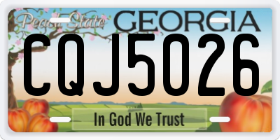 GA license plate CQJ5026