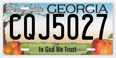 GA license plate CQJ5027