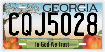 GA license plate CQJ5028