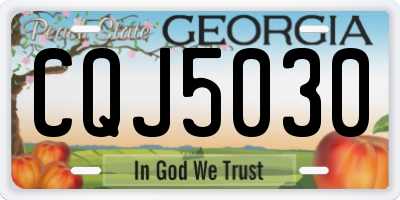 GA license plate CQJ5030