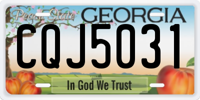 GA license plate CQJ5031