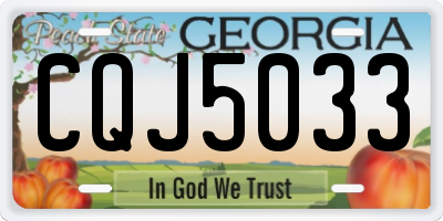 GA license plate CQJ5033